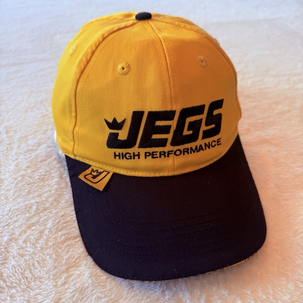 Jegs High Performance Black Yellow Ball Cap Hat Adjustable